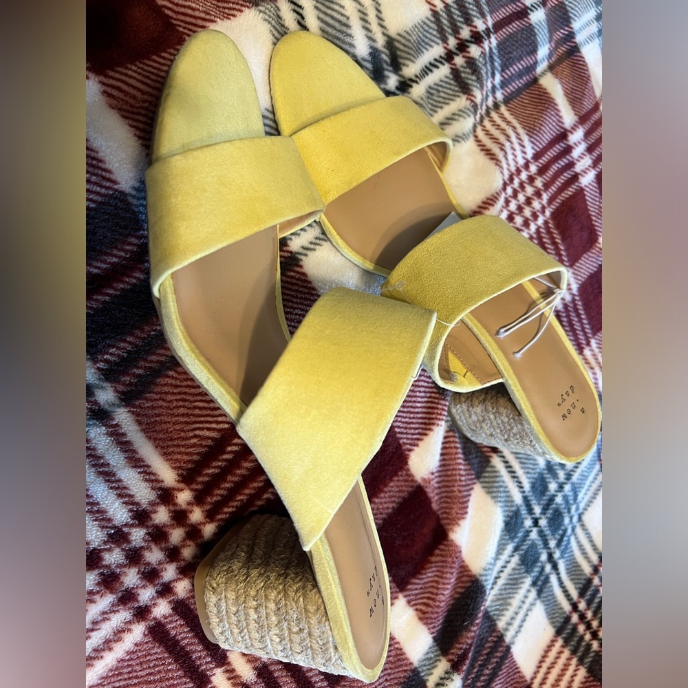 Women’s Size 12 Yellow Sandal Heels - A New Day